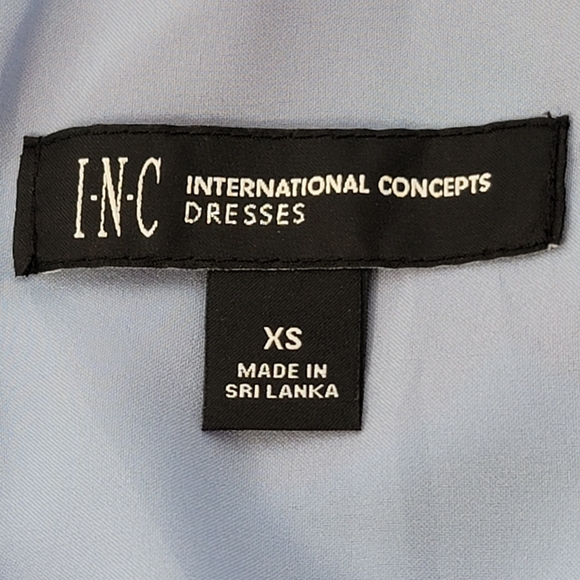 INC International Concepts Size XS Shift Dress Blue Pink Floral Long Sleeve - Picture 6 of 12